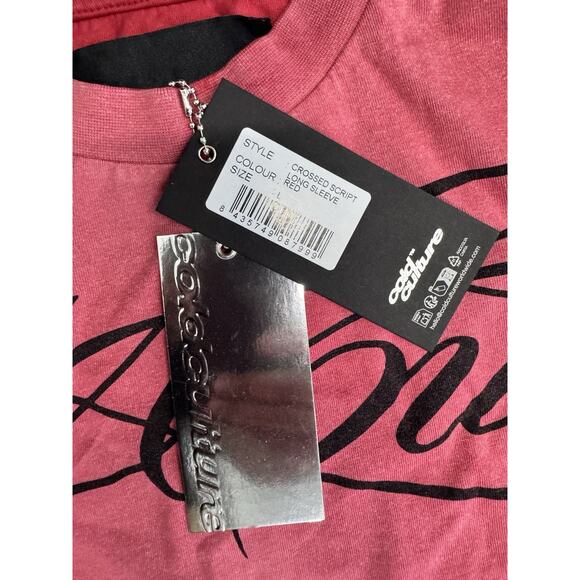 Cold Culture Men’s Crossed Script Long Sleeve Red Large - Picture 5 of 7